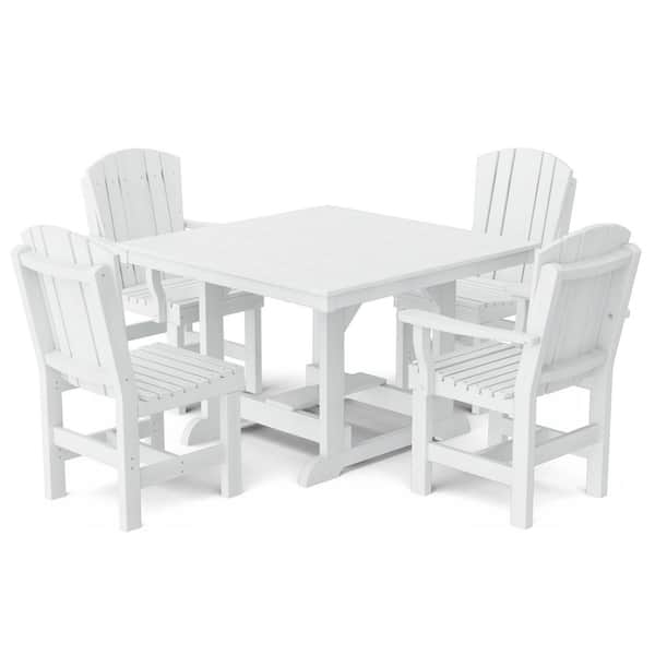 Wildridge Heritage White 5-Piece Plastic Outdoor Patio Dining Set