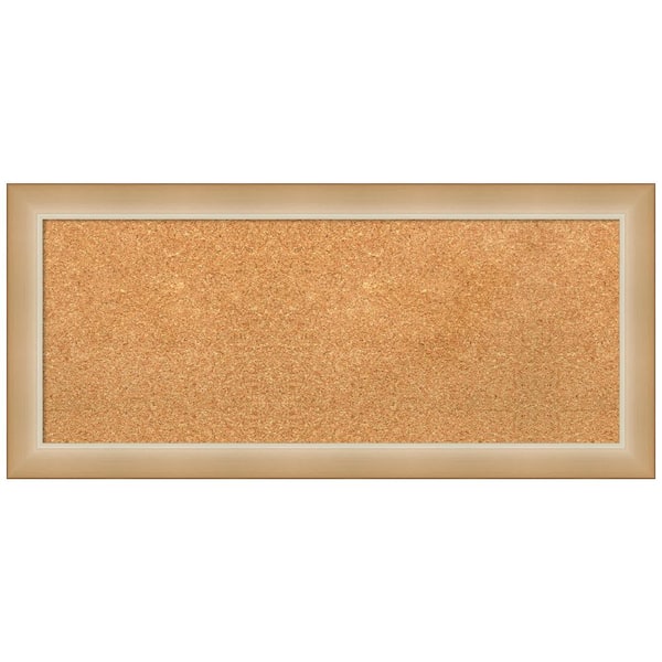 Amanti Art Eva Ombre Gold 33.00 in. x 15.00 in. Framed Corkboard Memo Board