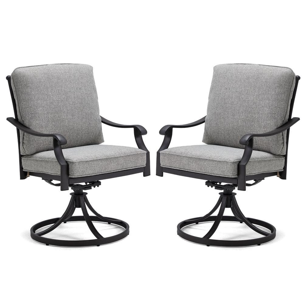 22 in. x 23 in. Outdoor Swivel Patio Dining Chairs Set of 2,360° Swivel Ch