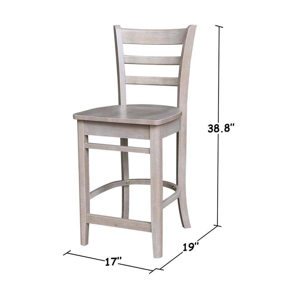 Washed Gray Taupe Solid Wood 5-Piece Counter Height Dining Set