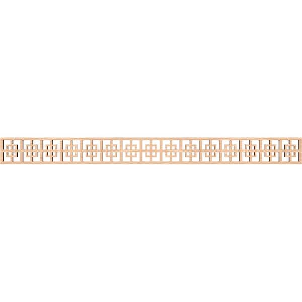 Ekena Millwork Cambridge Fretwork 0.375 in. D x 46.375 in. W x 4 in. L Red Oak Wood Panel Moulding