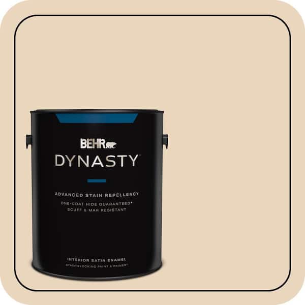 BEHR DYNASTY 1 gal. #N280-2 Writers Parchment Satin Enamel Stain-Blocking Interior Paint and Primer