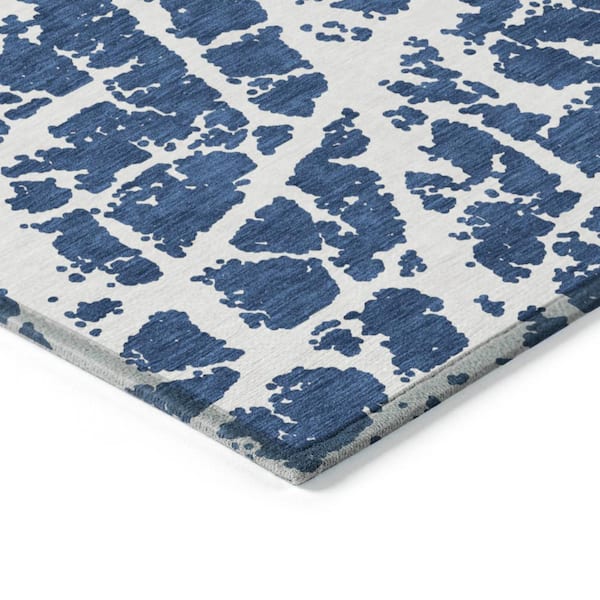 Chantille ACN501 Navy 1 ft. 8 in. x 2 ft. 6 in. Machine Washable Indoor/Outdoor Geometric Area Rug