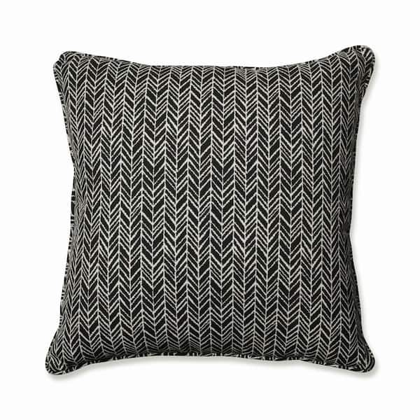 Black Square Outdoor Square Throw Pillow