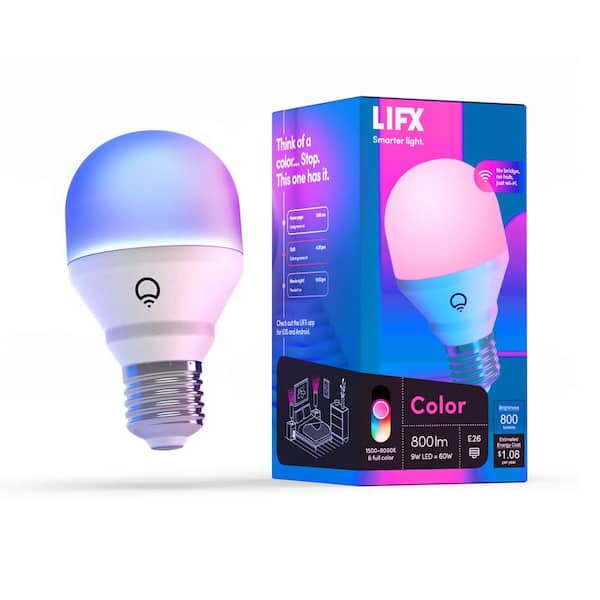 LIFX 60-Watt Equivalent A19 Multi-Color Smart WiFi E26 LED Light Bulb, Works w/Alexa/Hey Google/HomeKit Tunable White 1-Pack