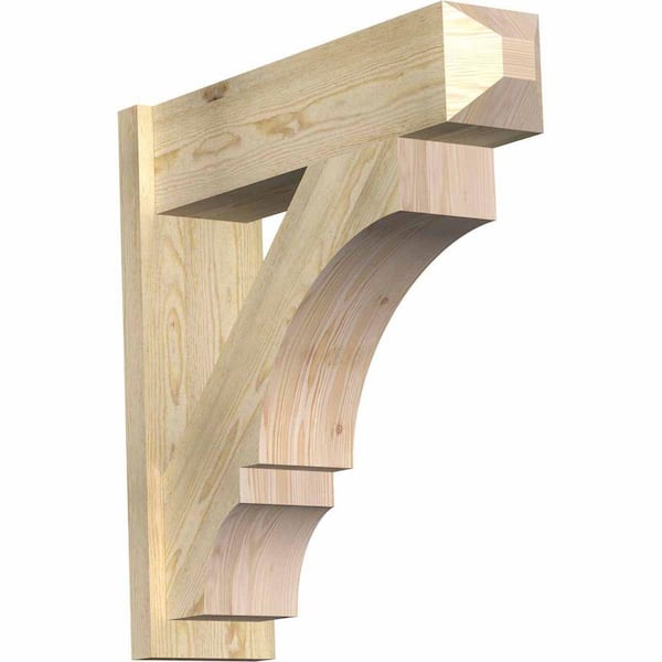 Ekena Millwork 8 in. x 30 in. x 30 in. Balboa Craftsman Rough Sawn Douglas Fir Outlooker