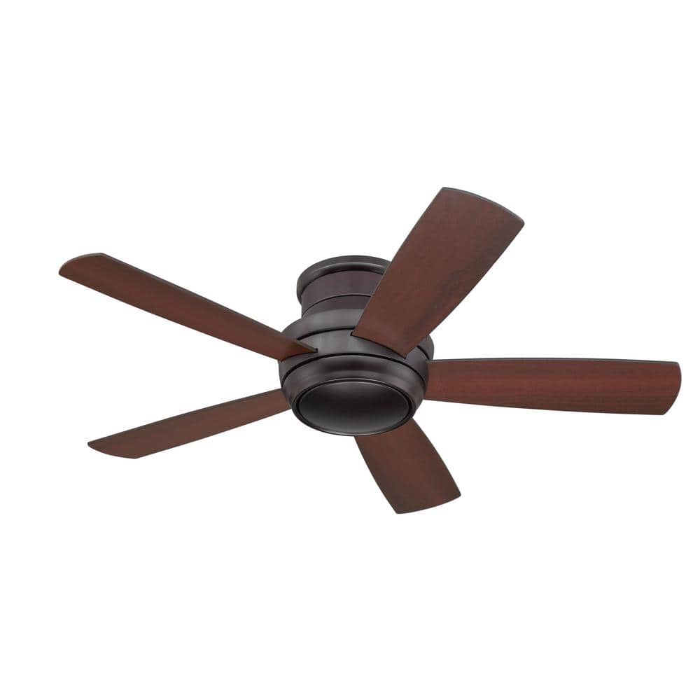 Tempo 44-Inch White Low Profile Ceiling Fan with LED Light and Remote