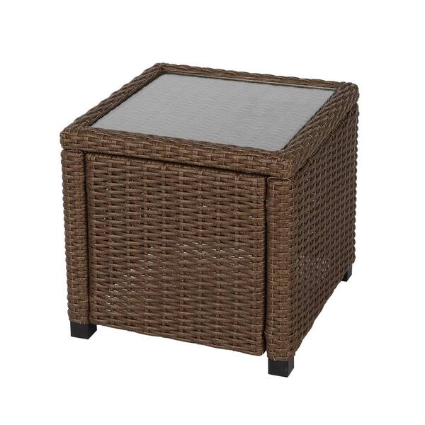 Wicker Storage Patio Accent Table Patio Ideas