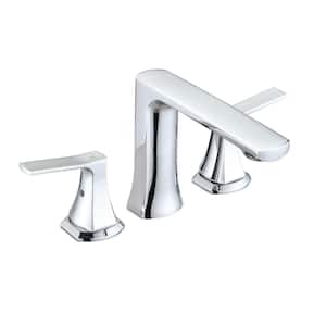 8" Widespread Double Handled Mid Arc Bathroom Faucet with Supply Lines and All Mounting Hardware in Chrome