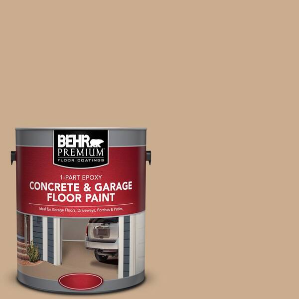 BEHR Premium 1 gal. #PFC-23 Tan 1-Part Epoxy Satin Interior/Exterior Concrete and Garage Floor Paint