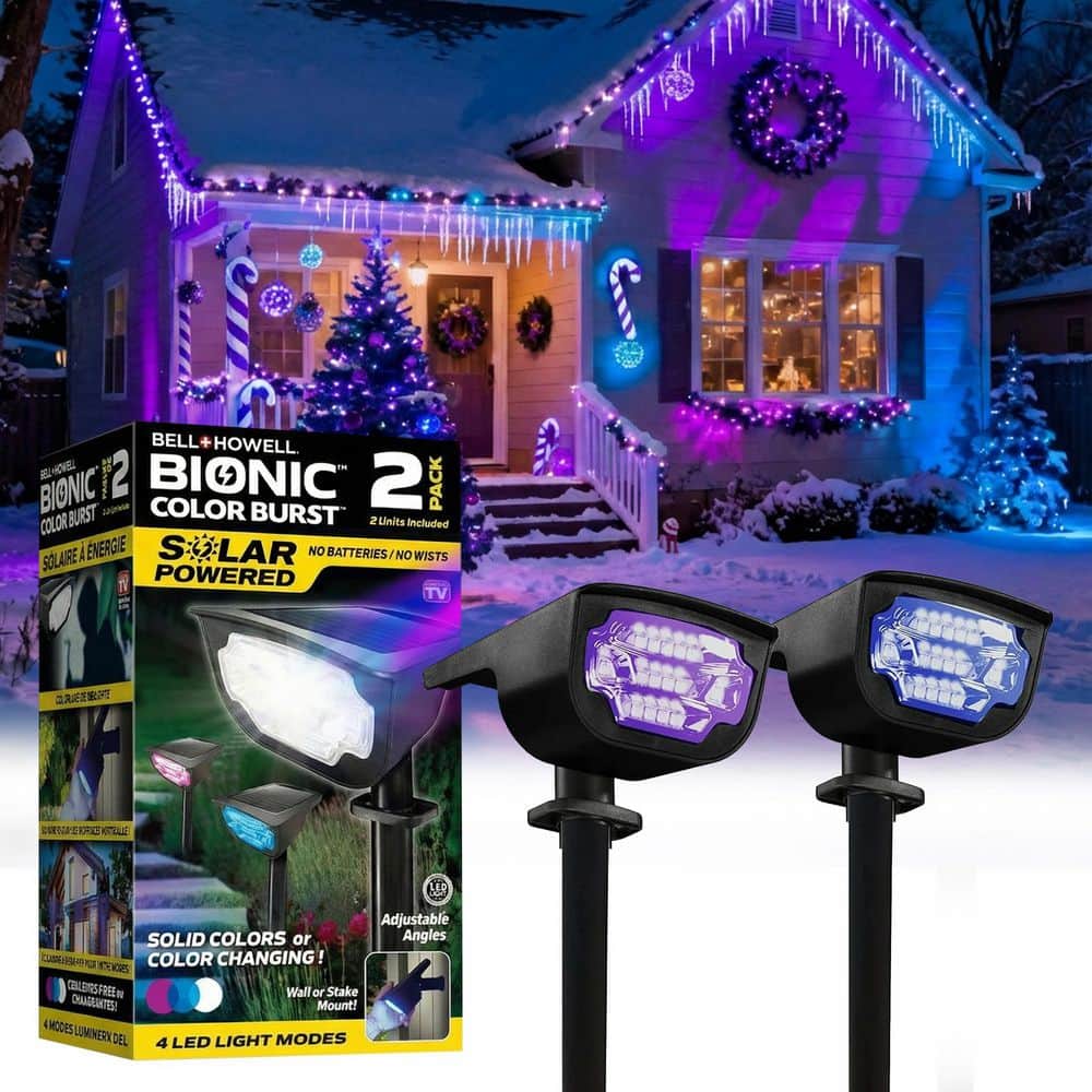 Bell + Howell Solar Powered Bionic Color Burst Black 4 LED Path