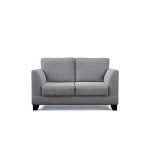 Holly 61 in. Gray Polyester Upholstered 2-Seater Loveseat Sofa with Flared Arms