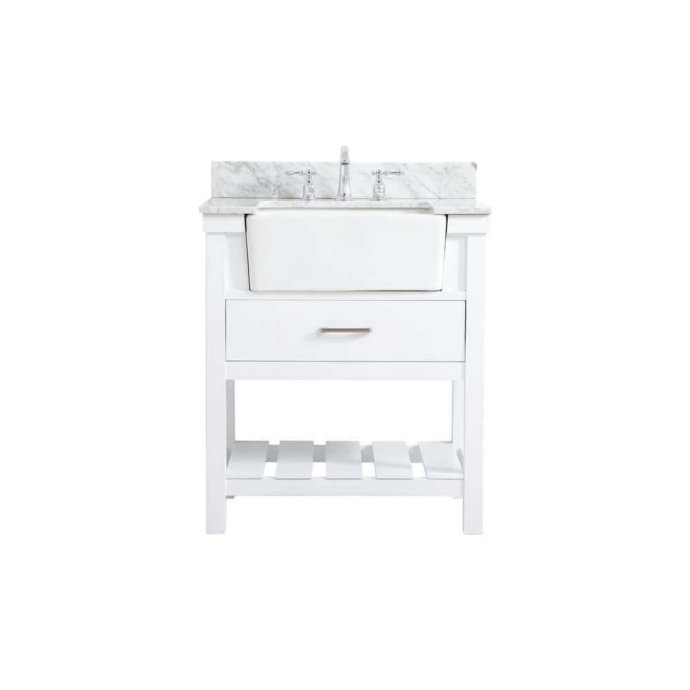 Timeless Home 30 in. W x 22 in. D x 34.13 in. H Bath Vanity in White with C