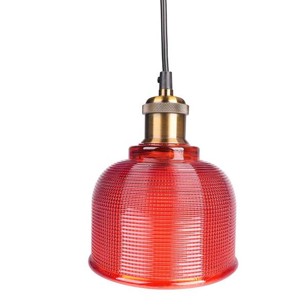 Pendant Light Antique Red Metal Hanging Ceiling Lamp Vintage Industrial Retro 