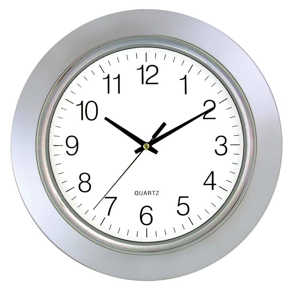 Timekeeper 13-Inch Chrome Bezel Round Wall Clock