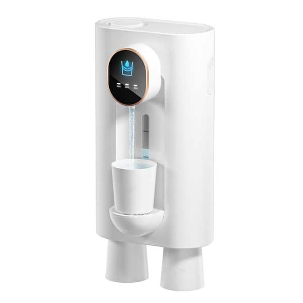 1-Piece Bathroom Accessory Set, Wall-Mounted Automatic Mouthwash Dispenser in White with Led Screen