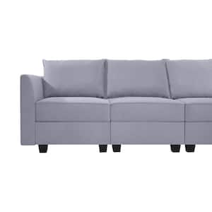 Contemporary Sofa Living Room Set - Gray Linen