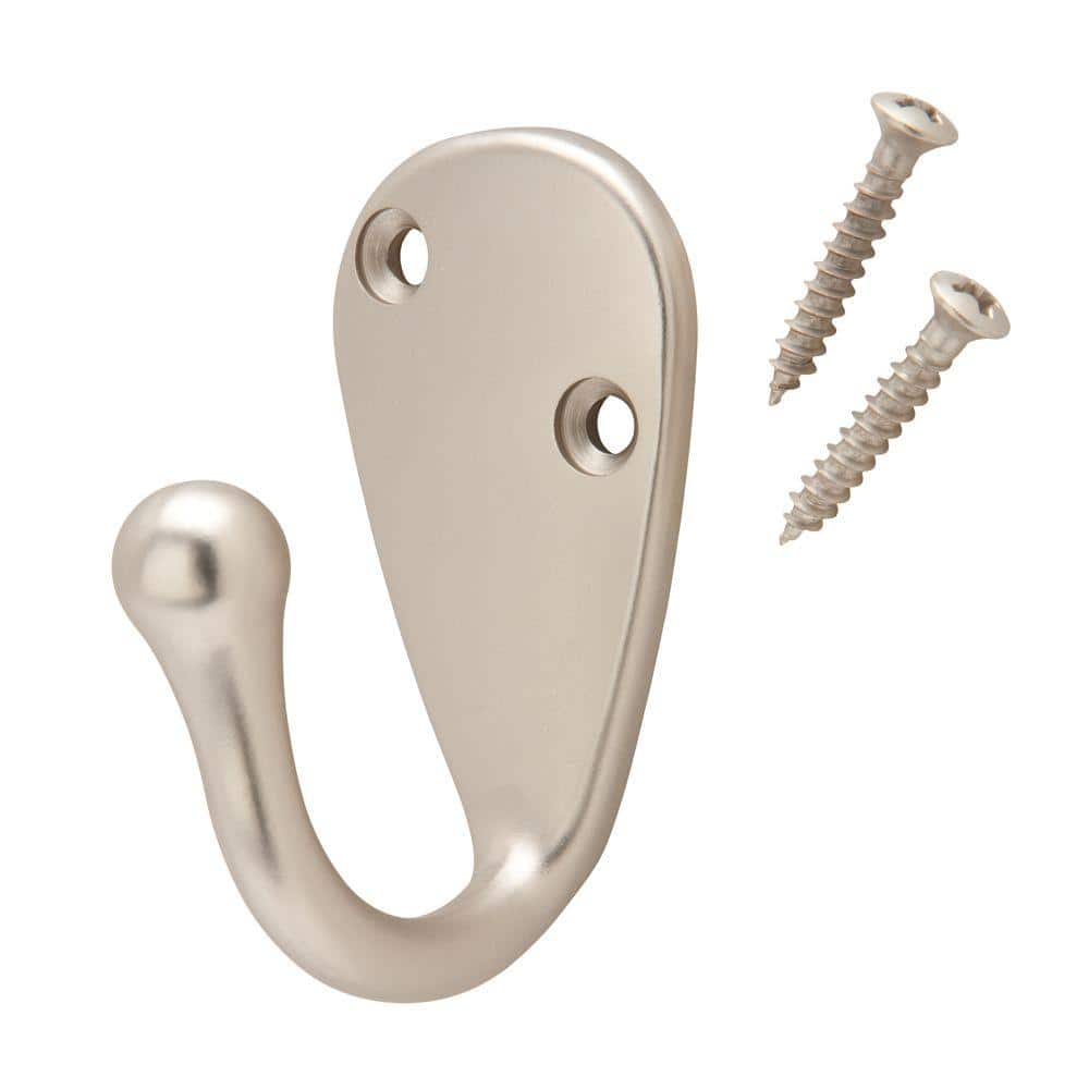 Curved Brushed Nickel Wall Hook