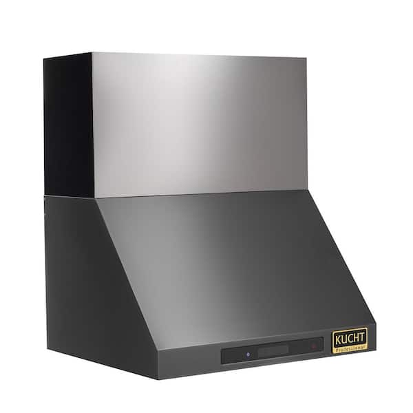 Gemstone 36 in. 5.2 cu. ft. 6-Burners Natural Gas Range & Wall Mount Range Hood in Titanium Stainless Steel