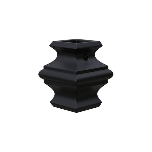 EVERMARK Stair Parts 5/8 in. Satin Black Metal Knuckle Baluster Fitting for Stair Remodel
