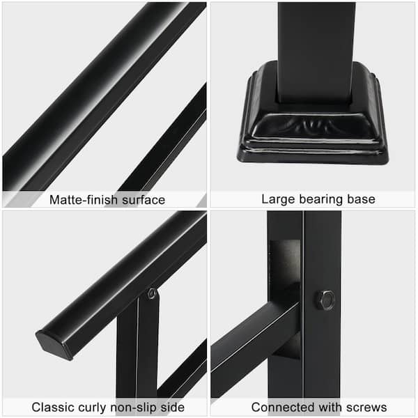 Karl home 38.3 in. H x 37.8 in. W Black Iron Stair Railing Kit