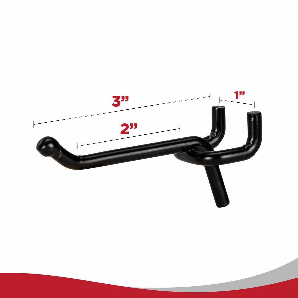 Buy 2 in. Black Steel Pegboard Hooks for 1/4 in. Pegboards (50Piece