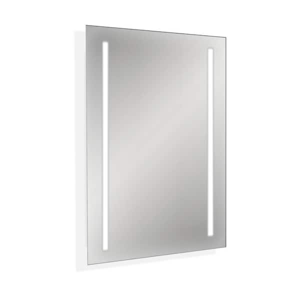 Unbranded Capri 32 in. W x 24 in. H Frameless Rectangular LED Light Bathroom Vanity Mirror in Silver