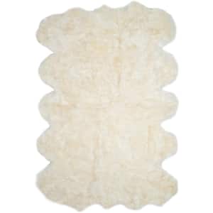Sheep Skin White 6 ft. x 9 ft. Solid Area Rug