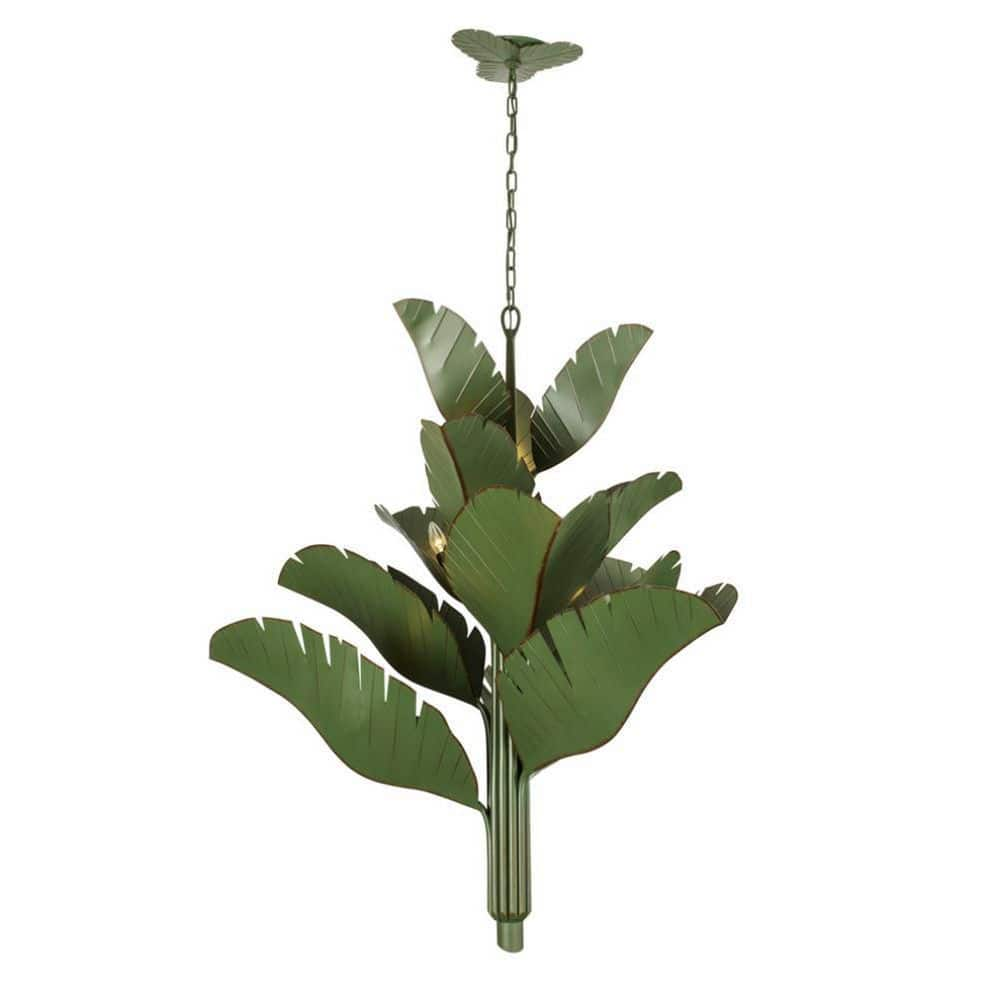 Varaluz Banana Leaf 12-Light Banana Leaf Chandelier with Banana Leaf ...