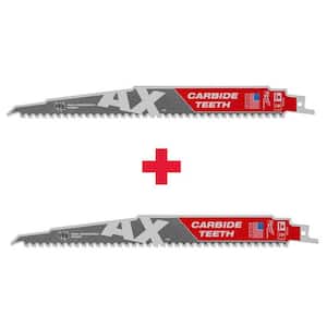 9 in. 5 TPI AX Carbide Teeth Demo Nail Embedded Wood Cutting SAWZALL Reciprocating Saw Blade (2-Pack)