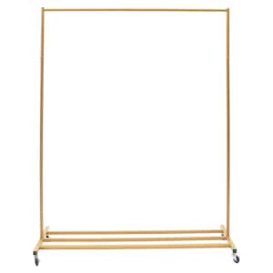 Freestanding Gold Metal Rolling Clothes Rack & Garment Rack 49 in. W x 63 in. H