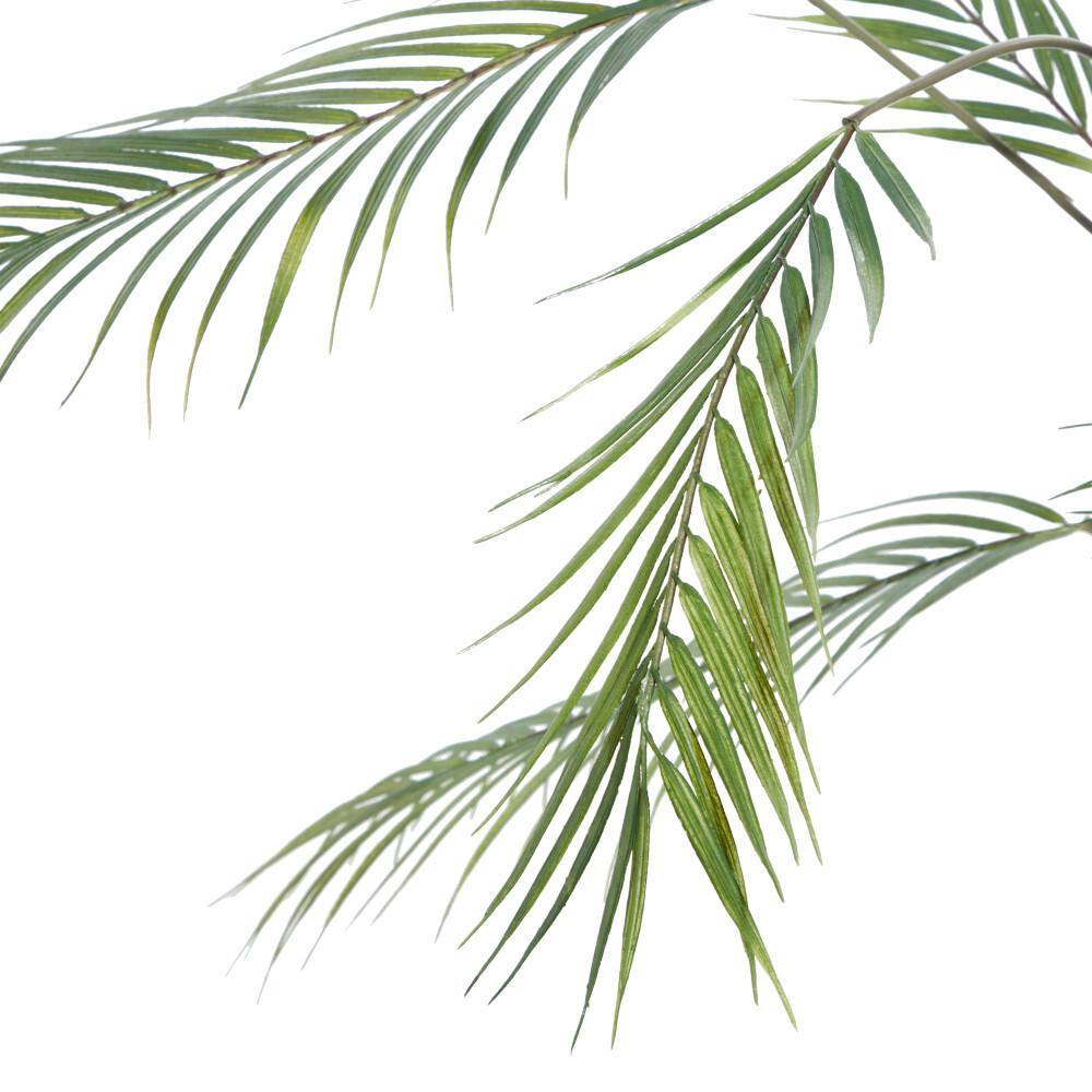 Oversized Green Artificial Palm Plant in Black Plastic Pot