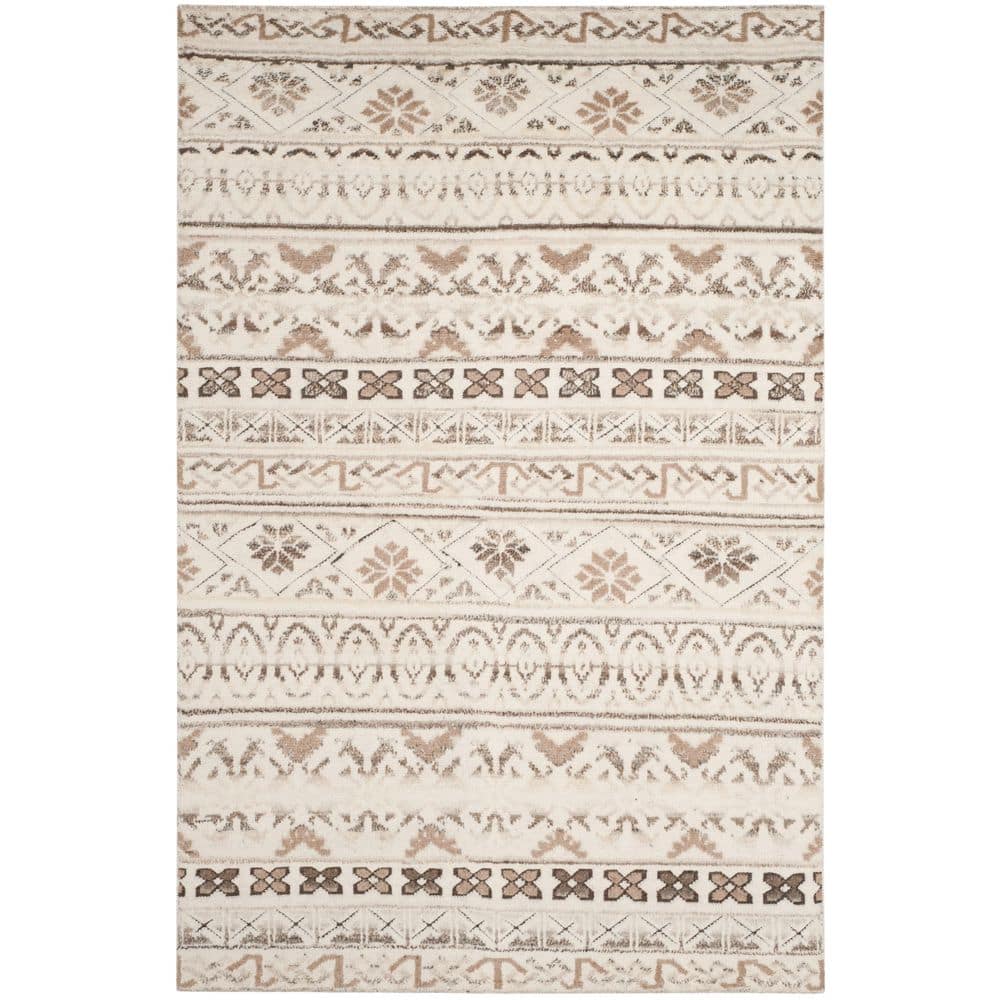 SAFAVIEH Challe 6 ft. x 9 ft. Natural Striped Geometric Area Rug ...