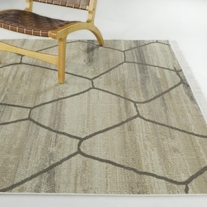 Octavio Cream 8 ft. x 10 ft. Abstract Area Rug