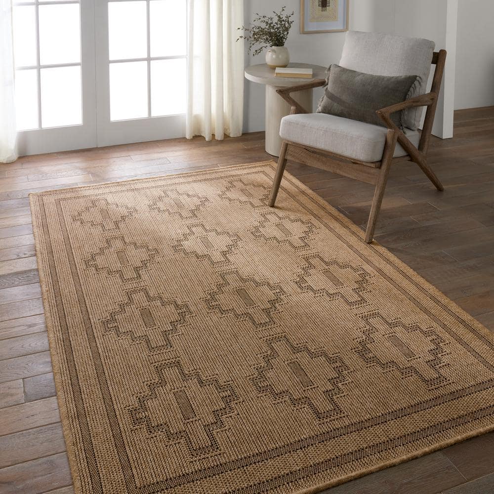 Medallion Charm Black Synthetic 9' x 12' Indoor/Outdoor Rug