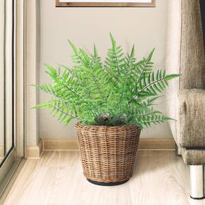 LIVING LUXURY 14 in. Artificial Boston Fern Leaf Stem Plant Greenery ...