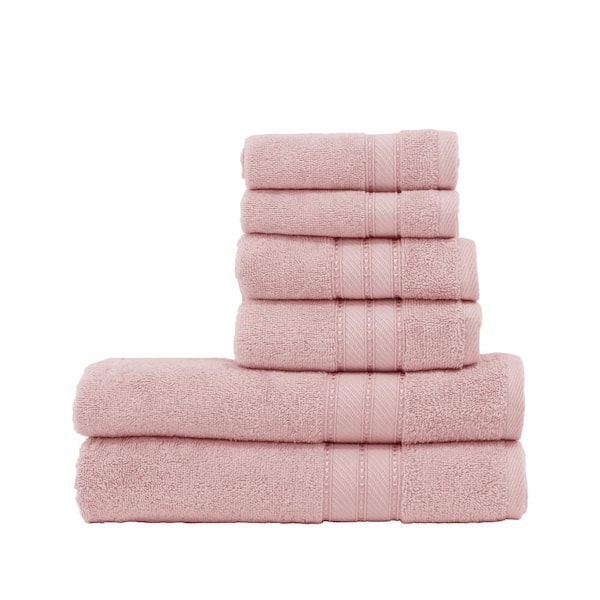 MODERN THREADS Spunloft 6-Piece Blush Solid Cotton Towel Set
