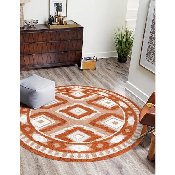 Boho Gigi Rust Red 3 ft. 3 in. x 3 ft. 3 in. Area Rug
