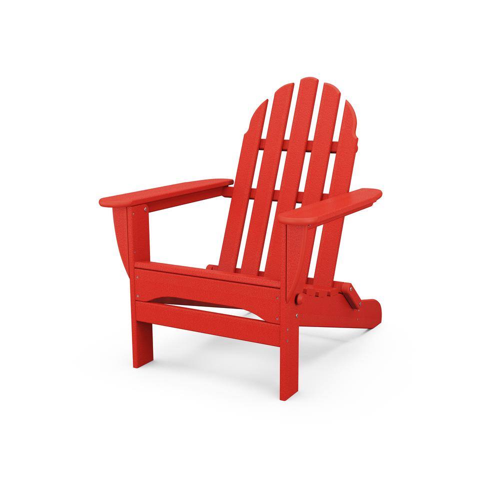 POLYWOOD Classic Sunset Red Plastic Patio Adirondack Chair -  AD5030SR