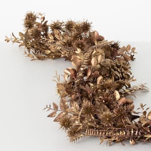 45 in. Burnished Gold Foliage Garland, Gold Christmas Garland