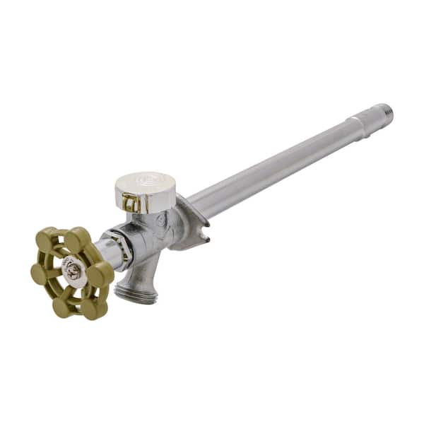 Everbilt 1/2 in. x 3/4 in. x 10 in. MPT x SWT x MHT Brass Anti-Siphon Frost Free Sillcock Valve with Multi-Turn Operation