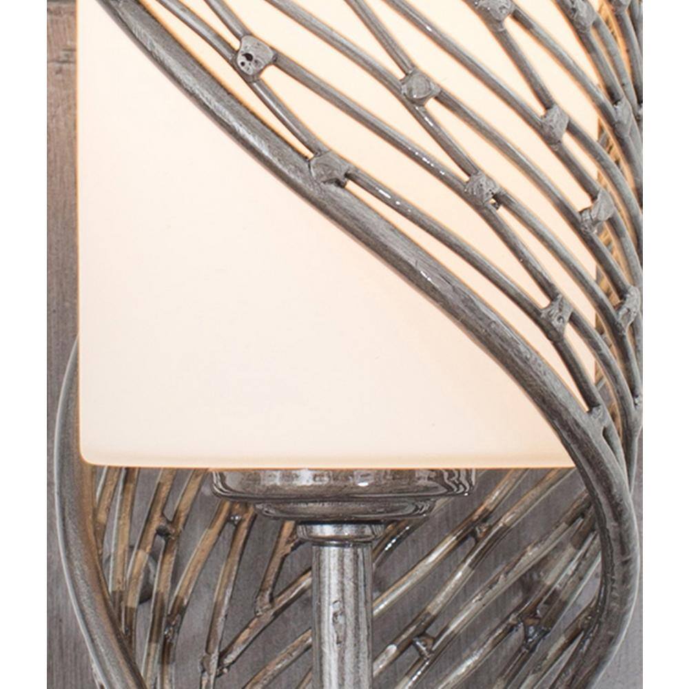 14" Silver Steel Dimmable Direct Wired Wall Sconce