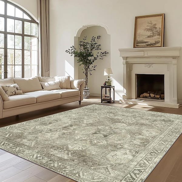 Aetherion Faded Moss 8 ft. x 10 ft. Indoor Area Rug