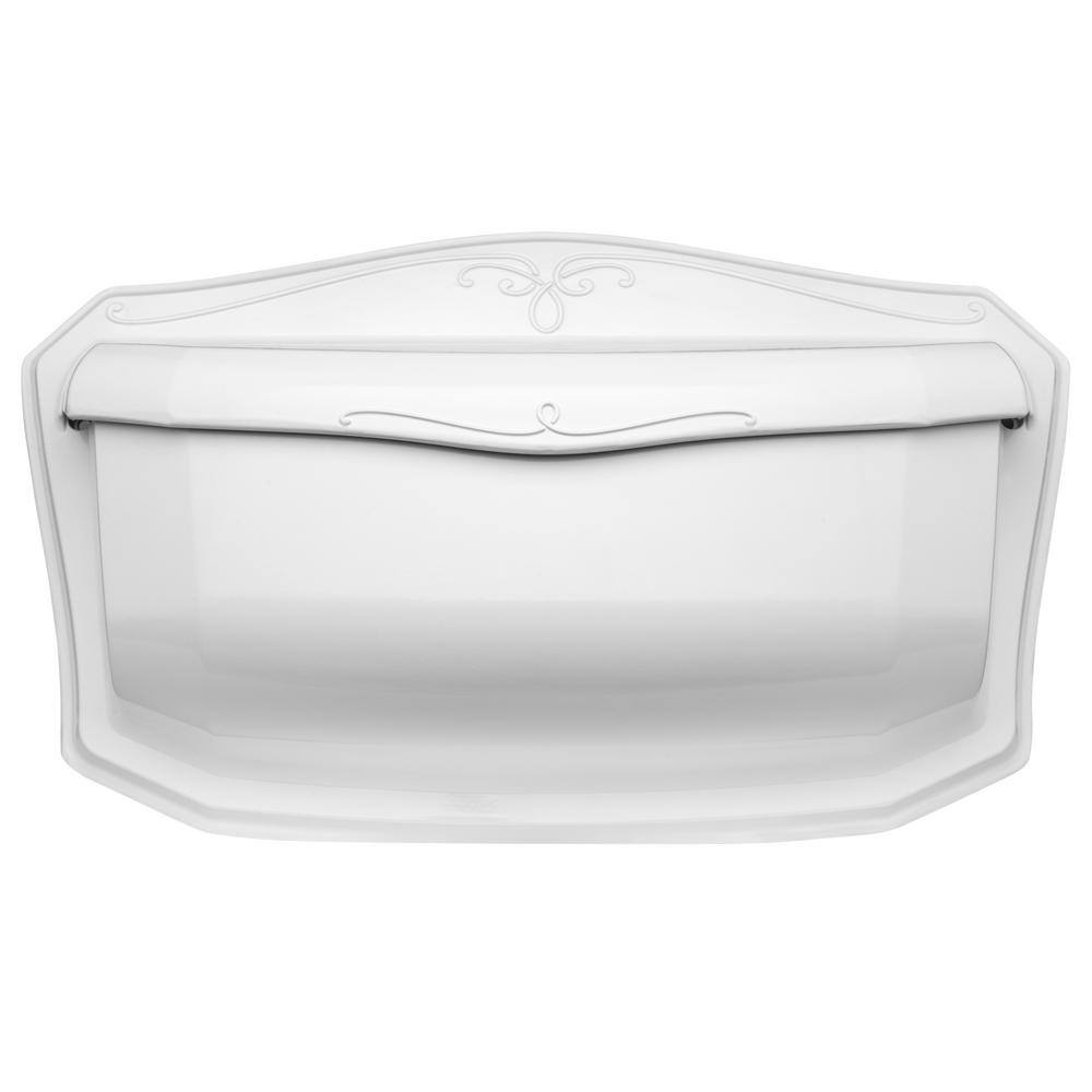 Villa White Aluminum Wall Mounted Mailbox with Decorative Design
