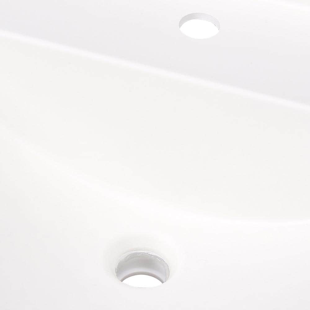 White Engineered Solid Surface Single Sink Bathroom Vanity Top