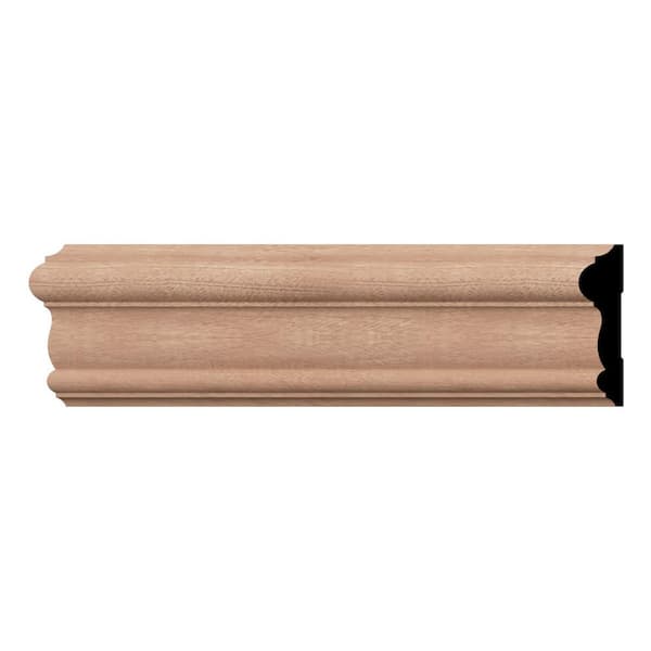 Ekena Millwork WM297 0.69 in. D x 3 in. W x 96 in. L Wood (Sapele Mahogany) Chair Rail Moulding