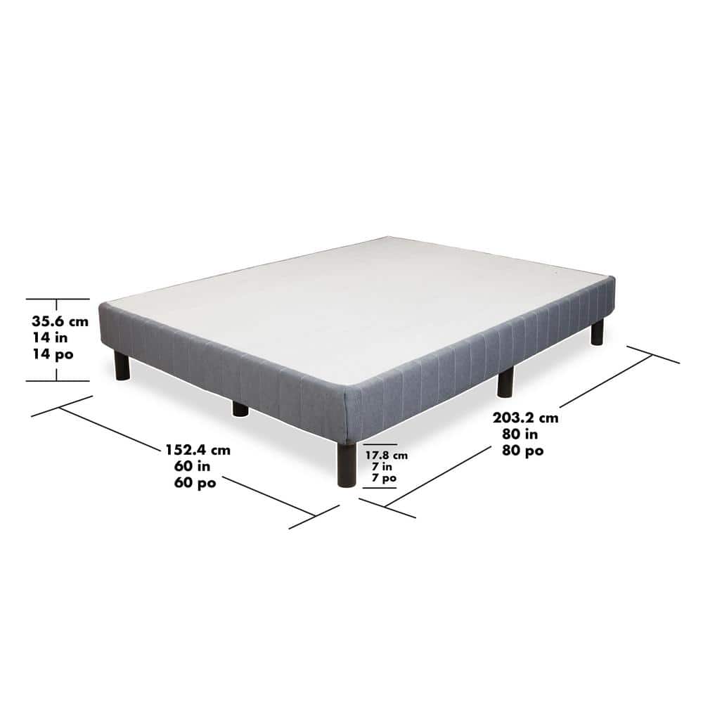 Queen Enforce Upholstered Metal Platform Bed Frame