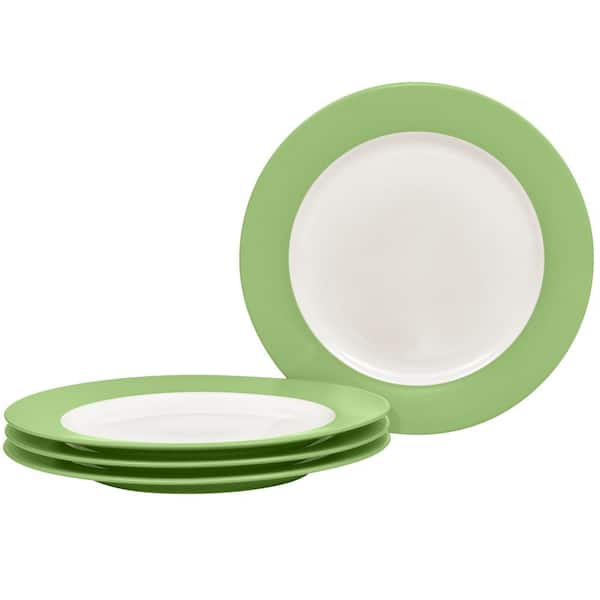 Colorwave Apple 8.25 in. (Green) Stoneware Rim Salad Plates, (Set of 4)