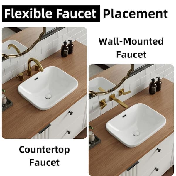 Los Flexi 19 in. x 15 in. Semi Recessed Bathroom Sink Rectangular Los Flexi 19 in. x 15 in. Semi Recessed Bathroom Sink Rectangular