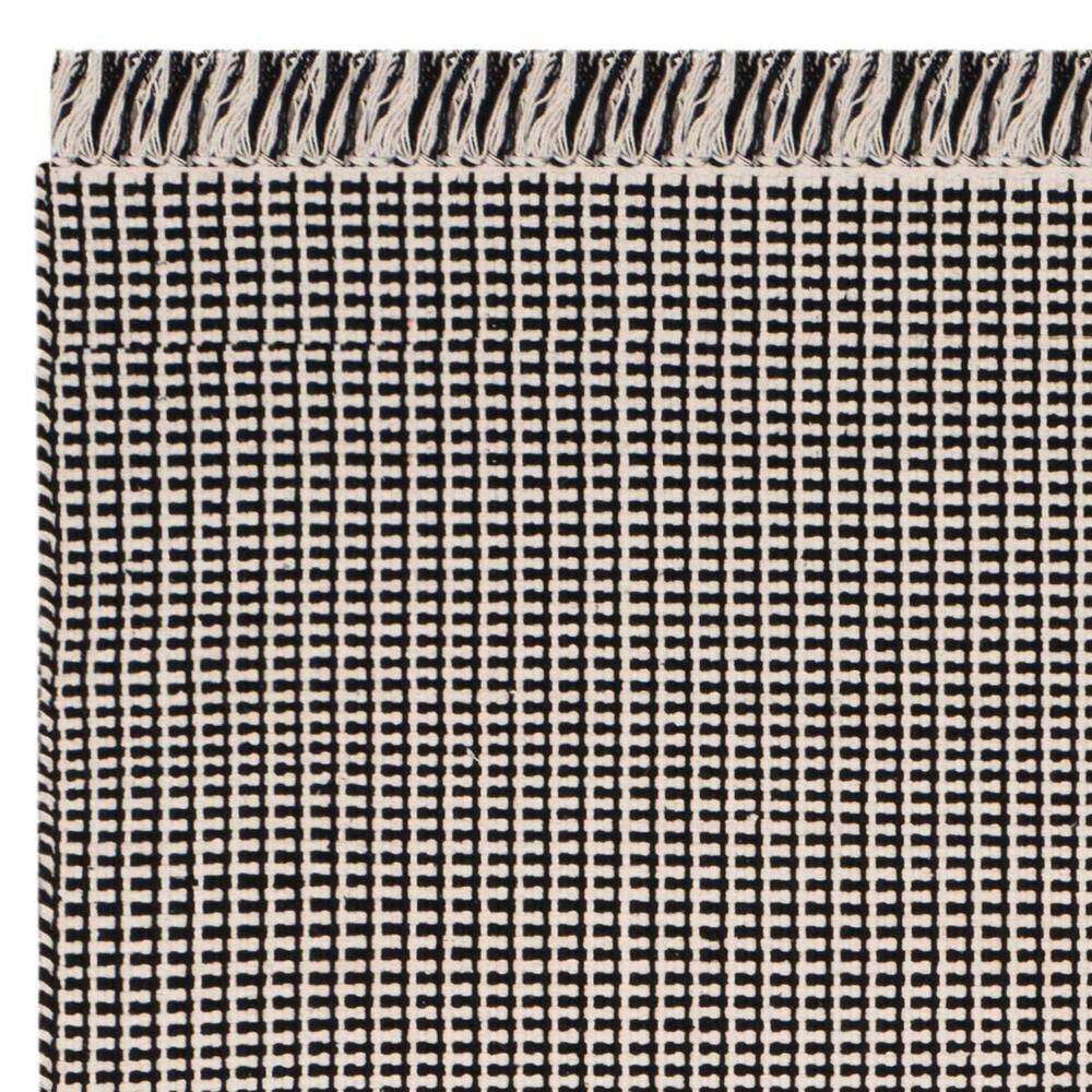 Coastal Charm Ivory & Black Cotton 6' x 9' Flat-Weave Rug